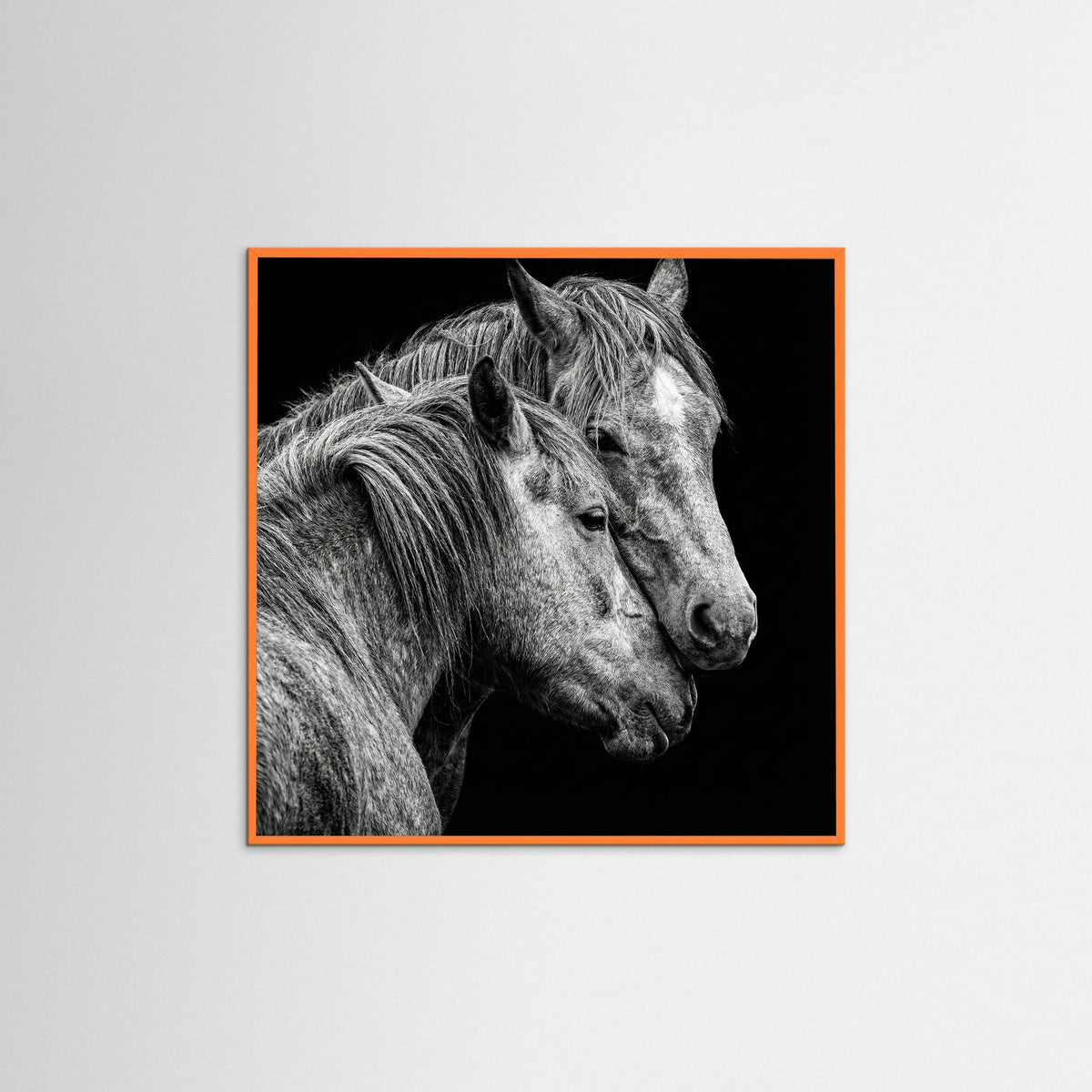 Orange Wood Square Avian Embrace