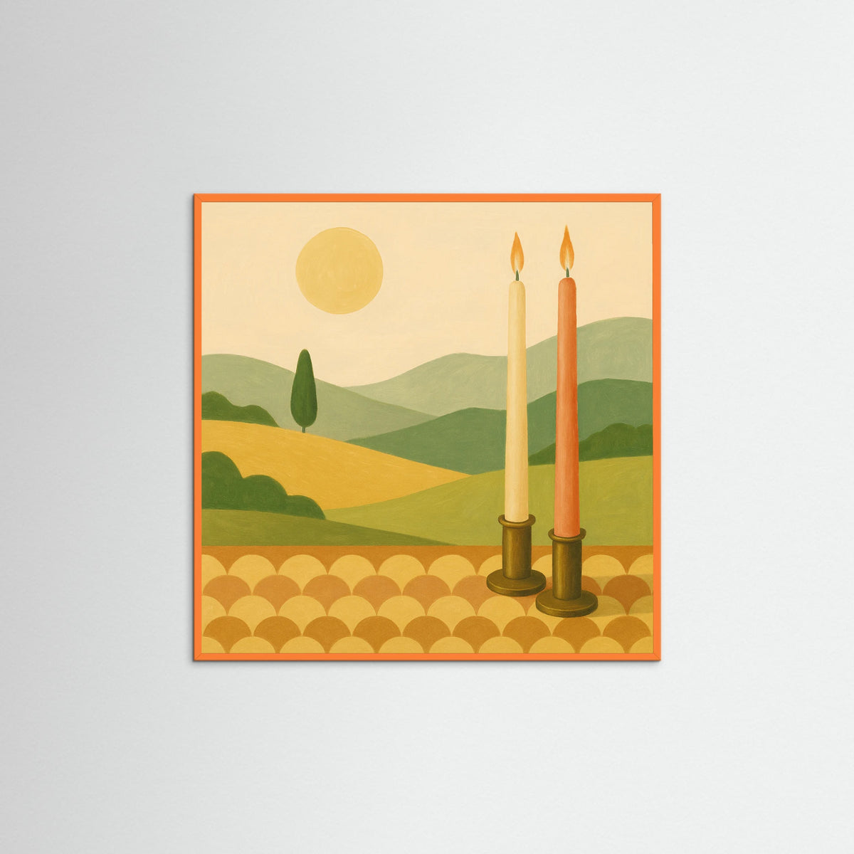 Orange Wood Square Blooming Huescape