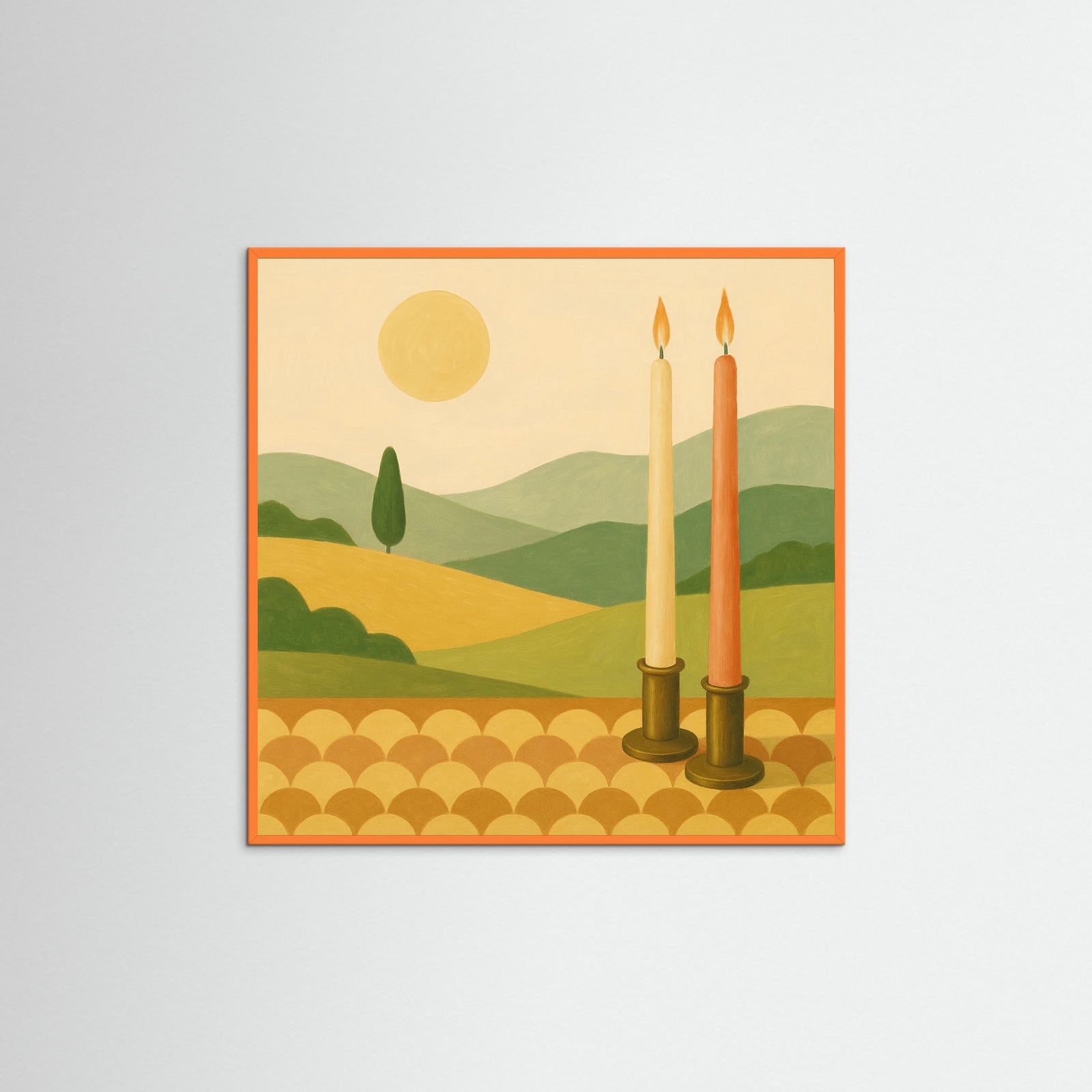 Orange Wood Square Blooming Huescape