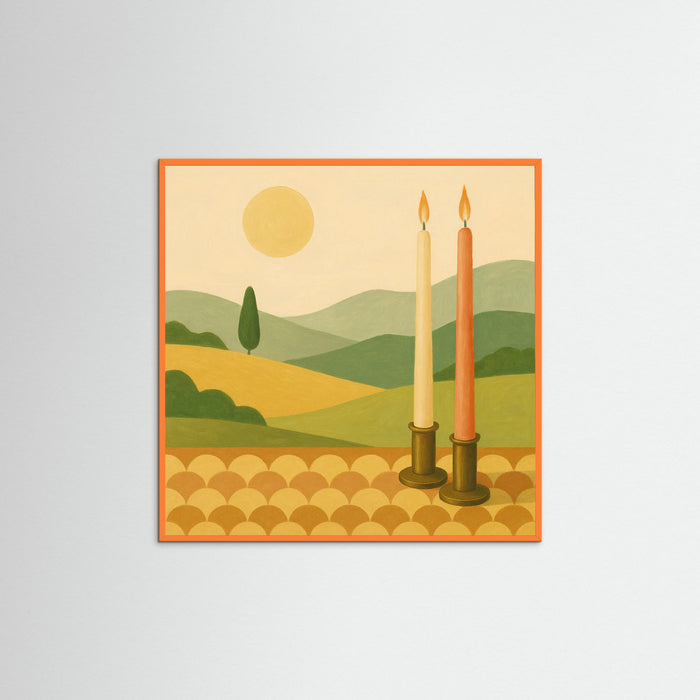 Orange Wood Square Blooming Huescape
