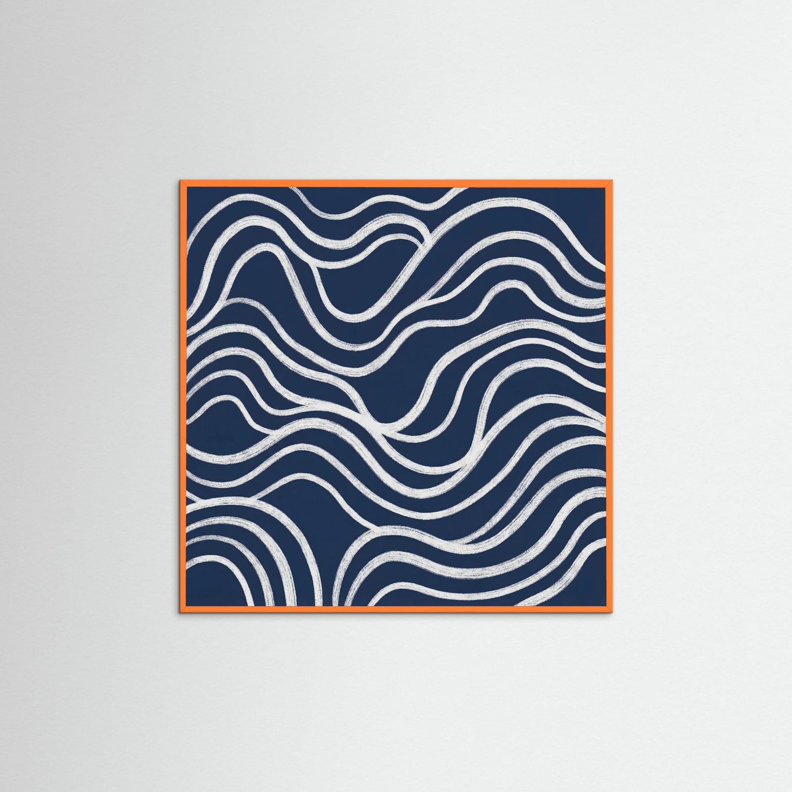 Orange Wood Square Blue Contours