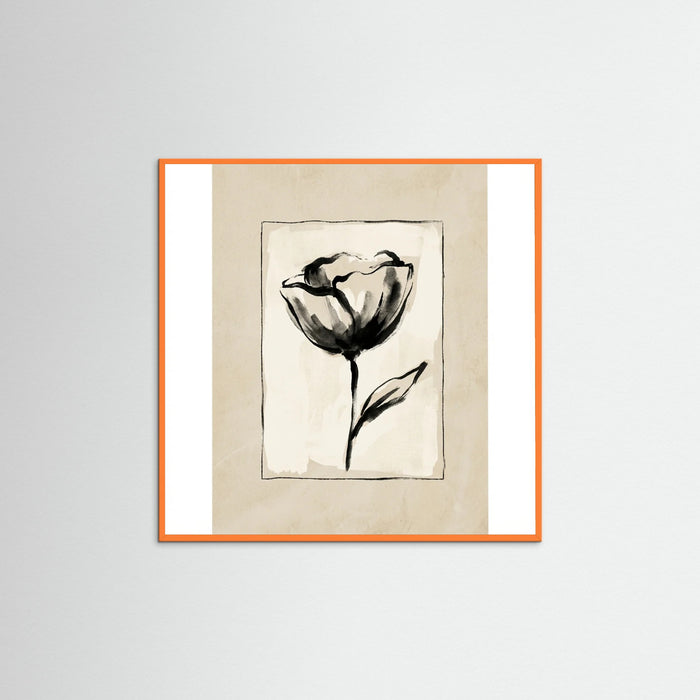 Orange Wood Square Botanical Sketch