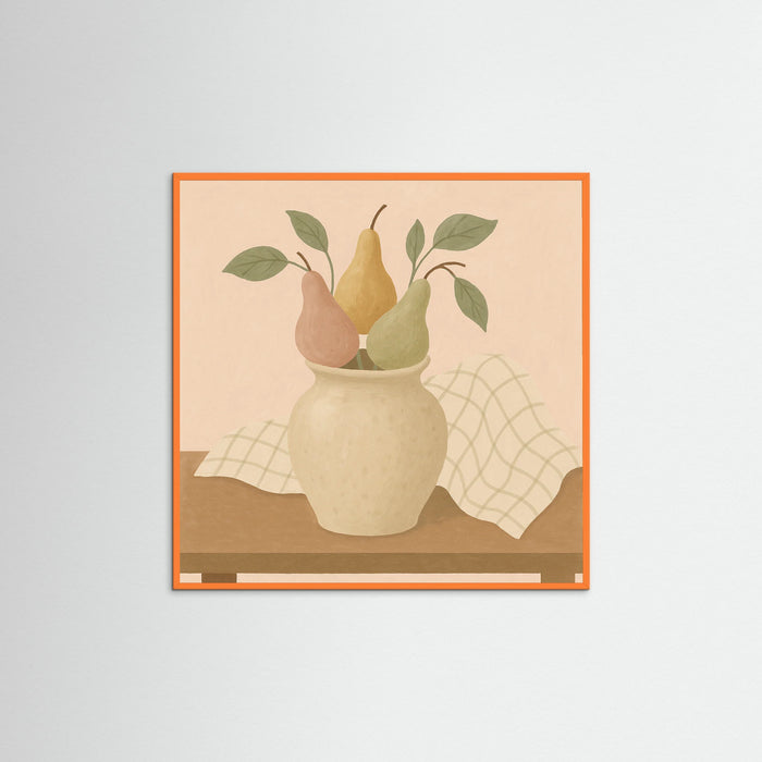 Orange Wood Square Candlelit Aura