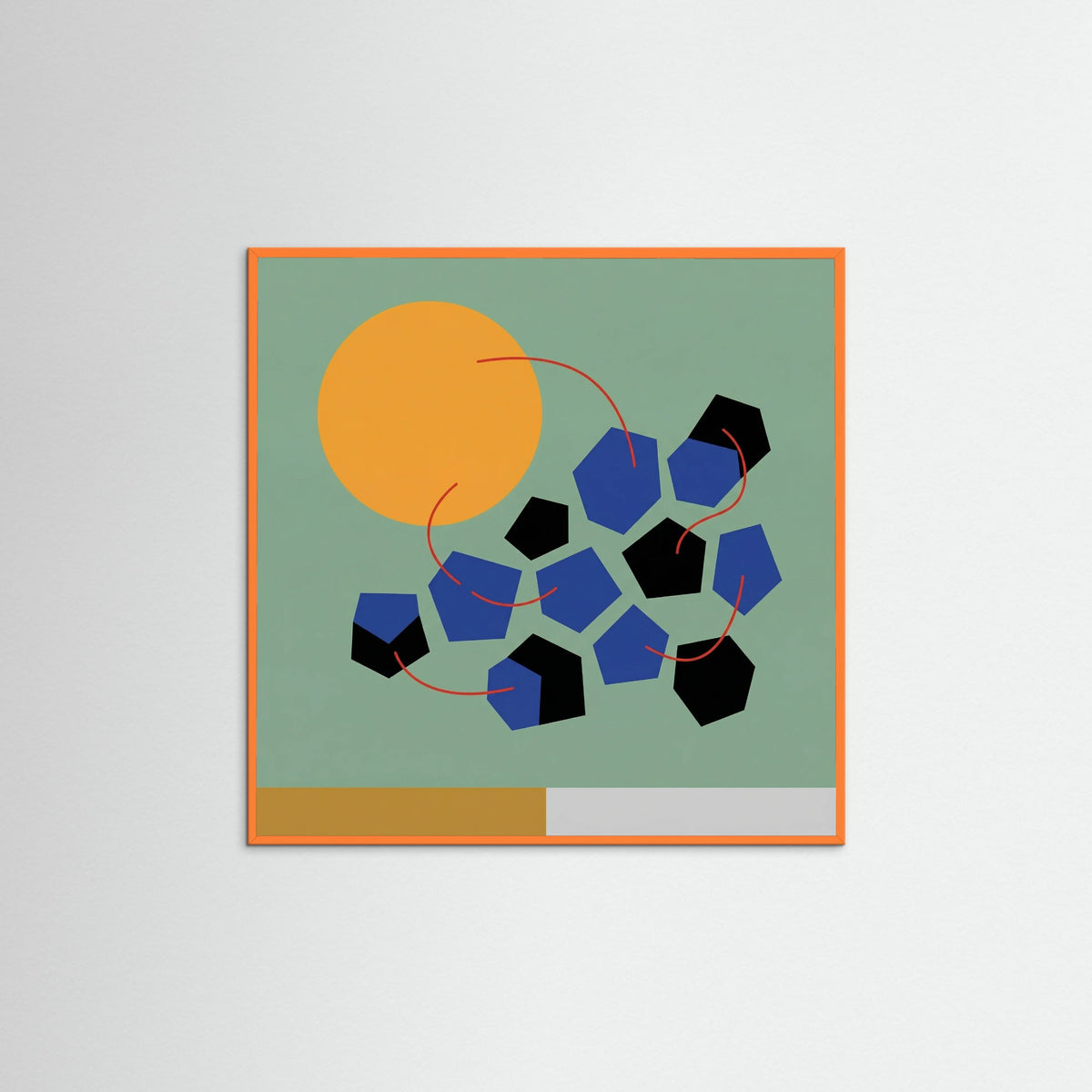 Orange Wood Square Celestial Dance