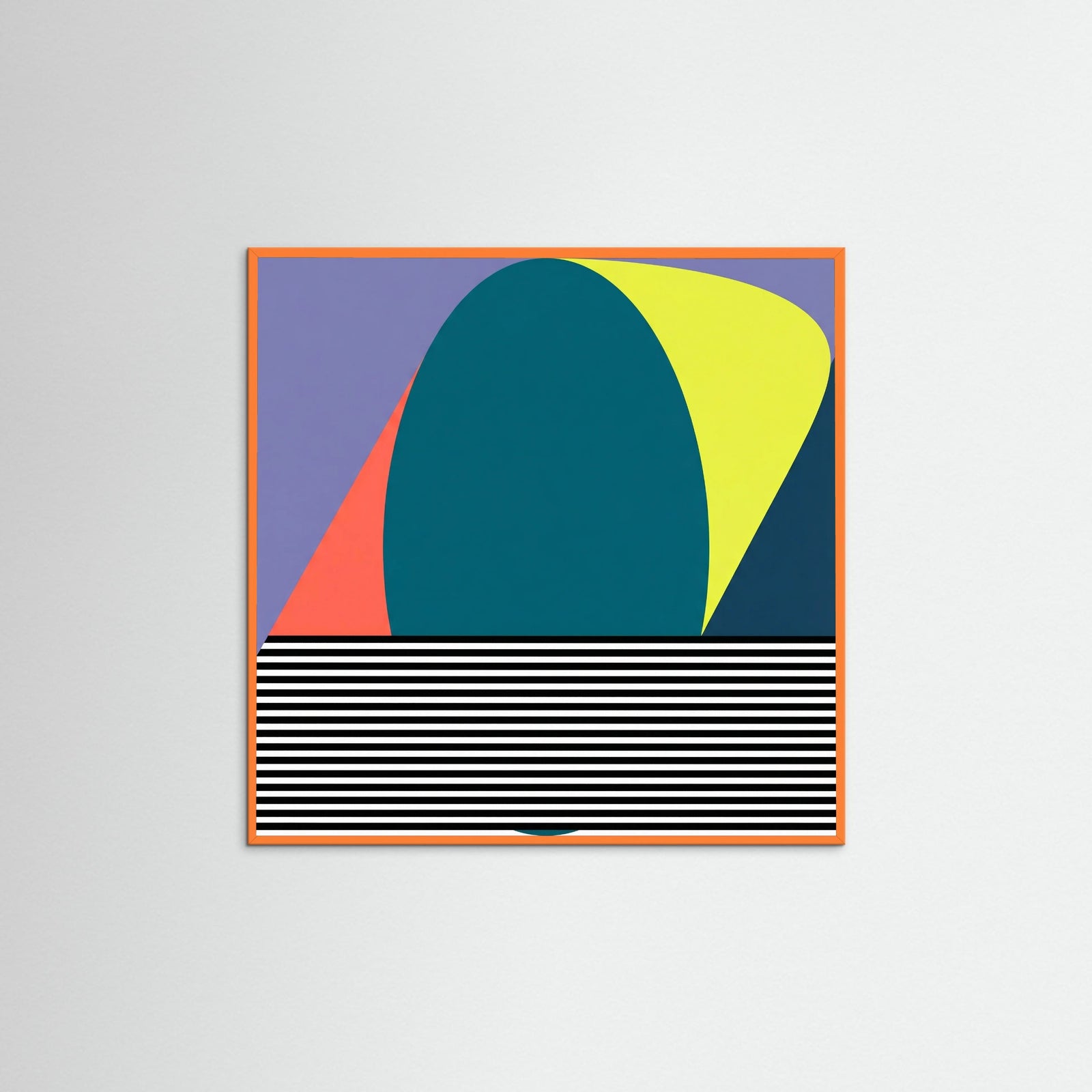 Orange Wood Square Chromatic Geometry