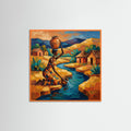 Orange Wood Square Coastal Companions