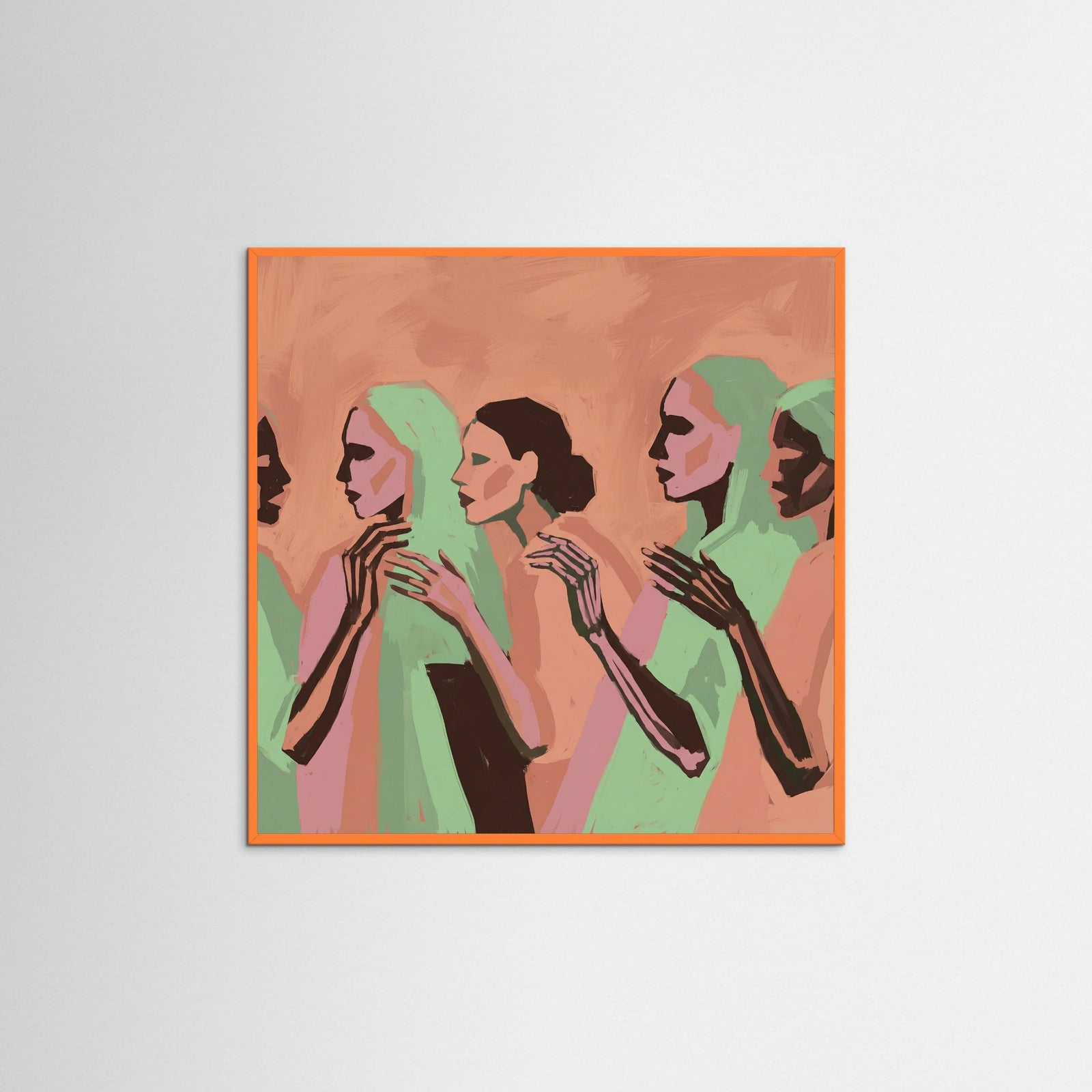 Orange Wood Square Communal Rhythm