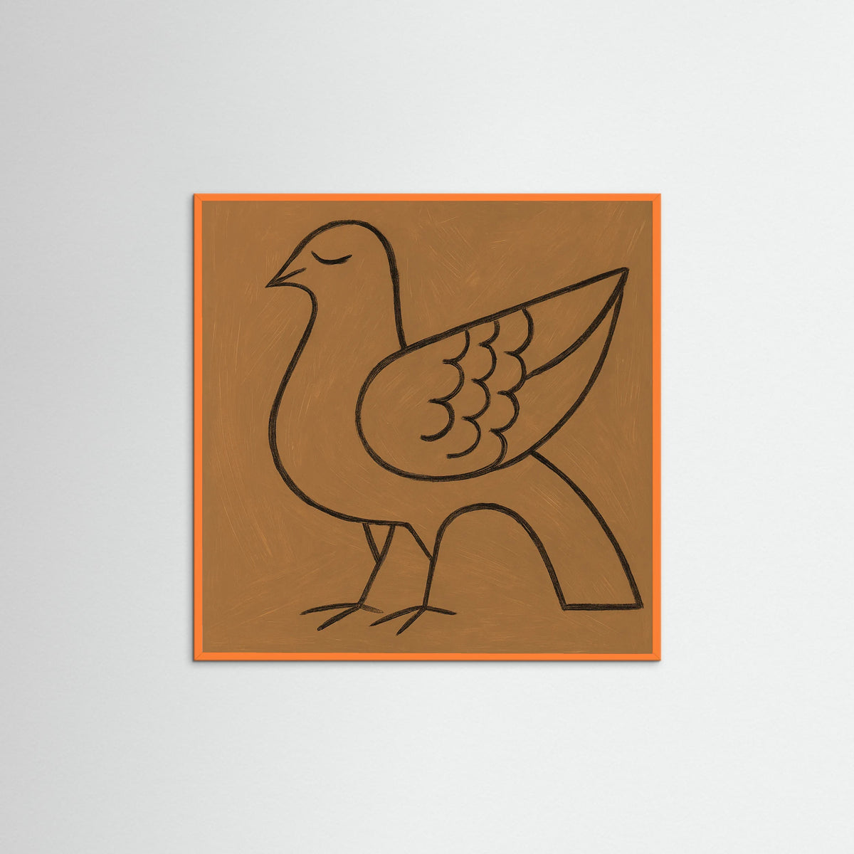 Orange Wood Square Contour Poetry