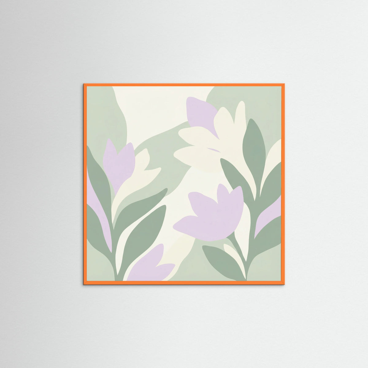 Orange Wood Square Coral Bloom