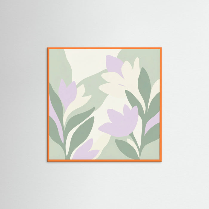 Orange Wood Square Coral Bloom