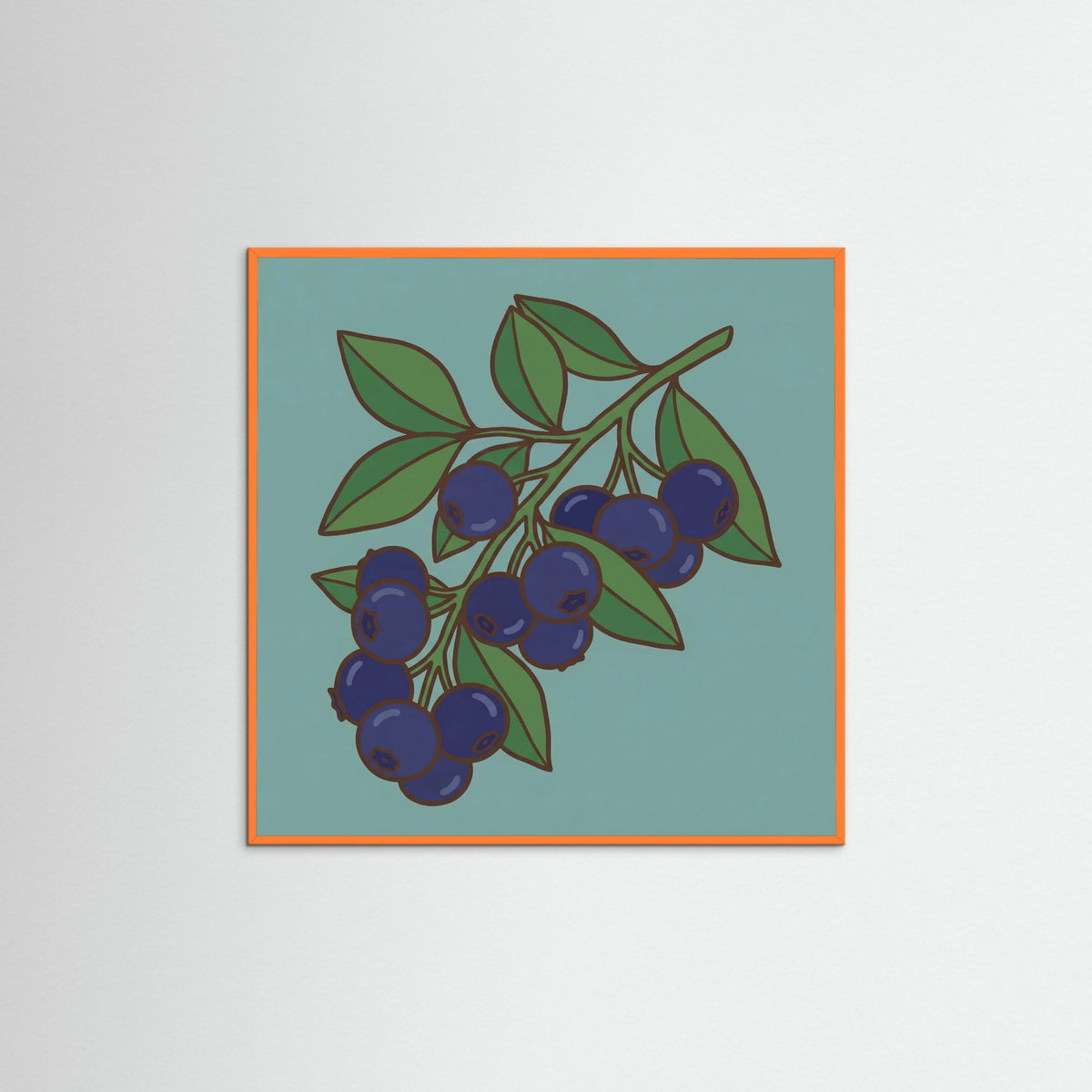 Orange Wood Square Crimson Bloom Pot