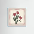 Orange Wood Square Crimson Bloom