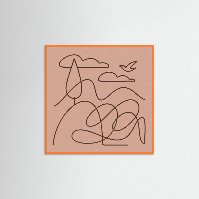 Orange Wood Square Curved Whispers