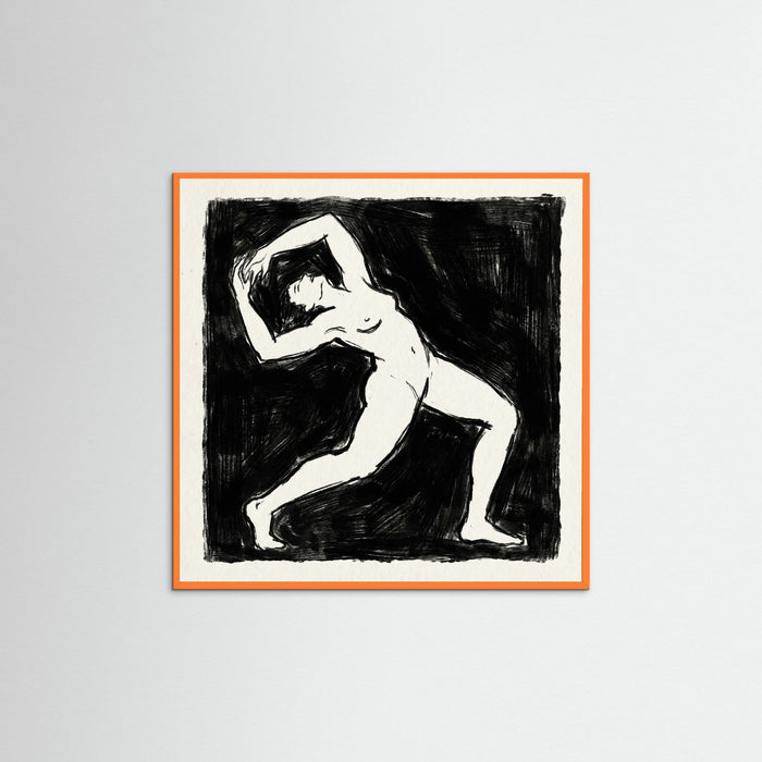 Orange Wood Square Dark Confrontation