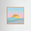 Orange Wood Square Desert Sun