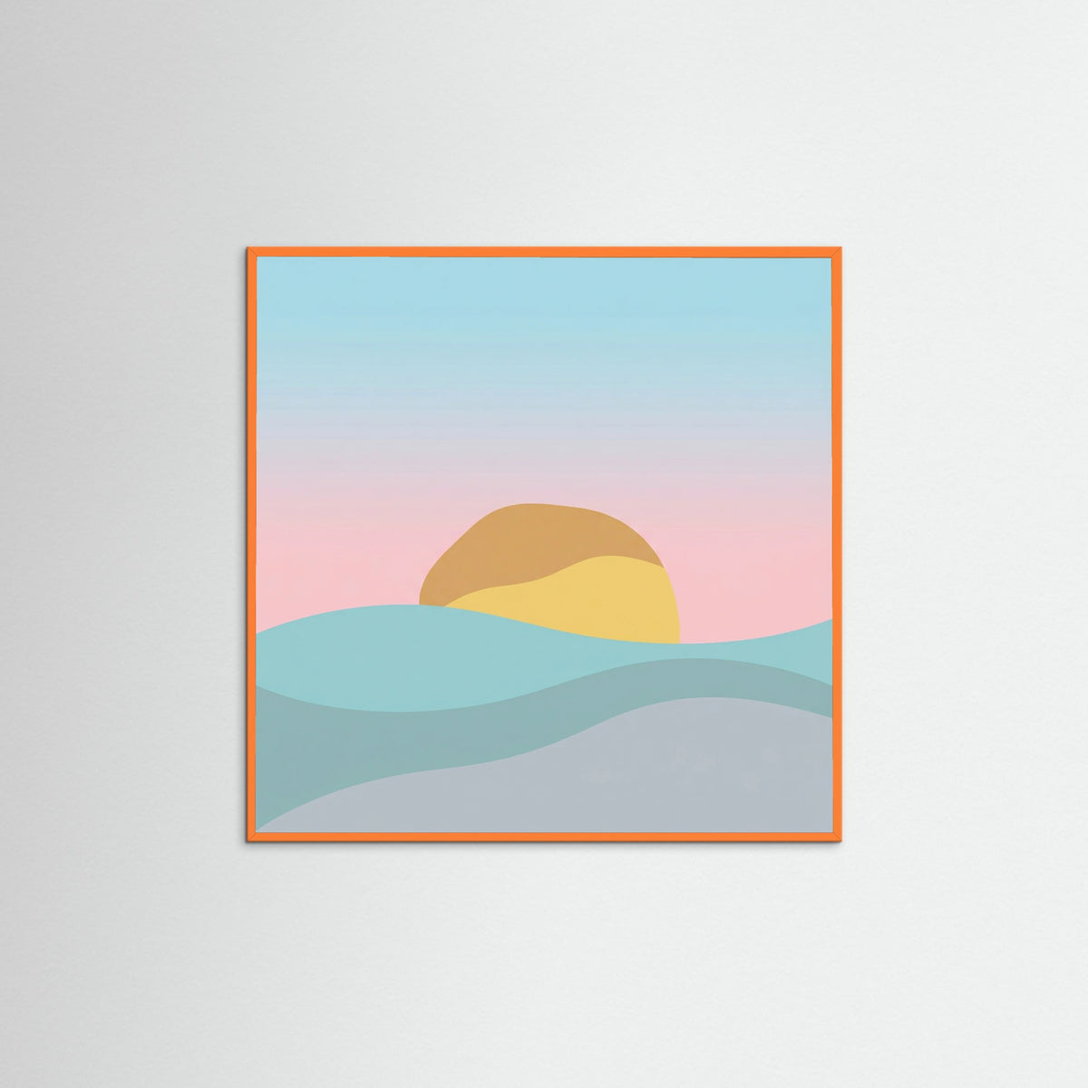 Orange Wood Square Desert Sun