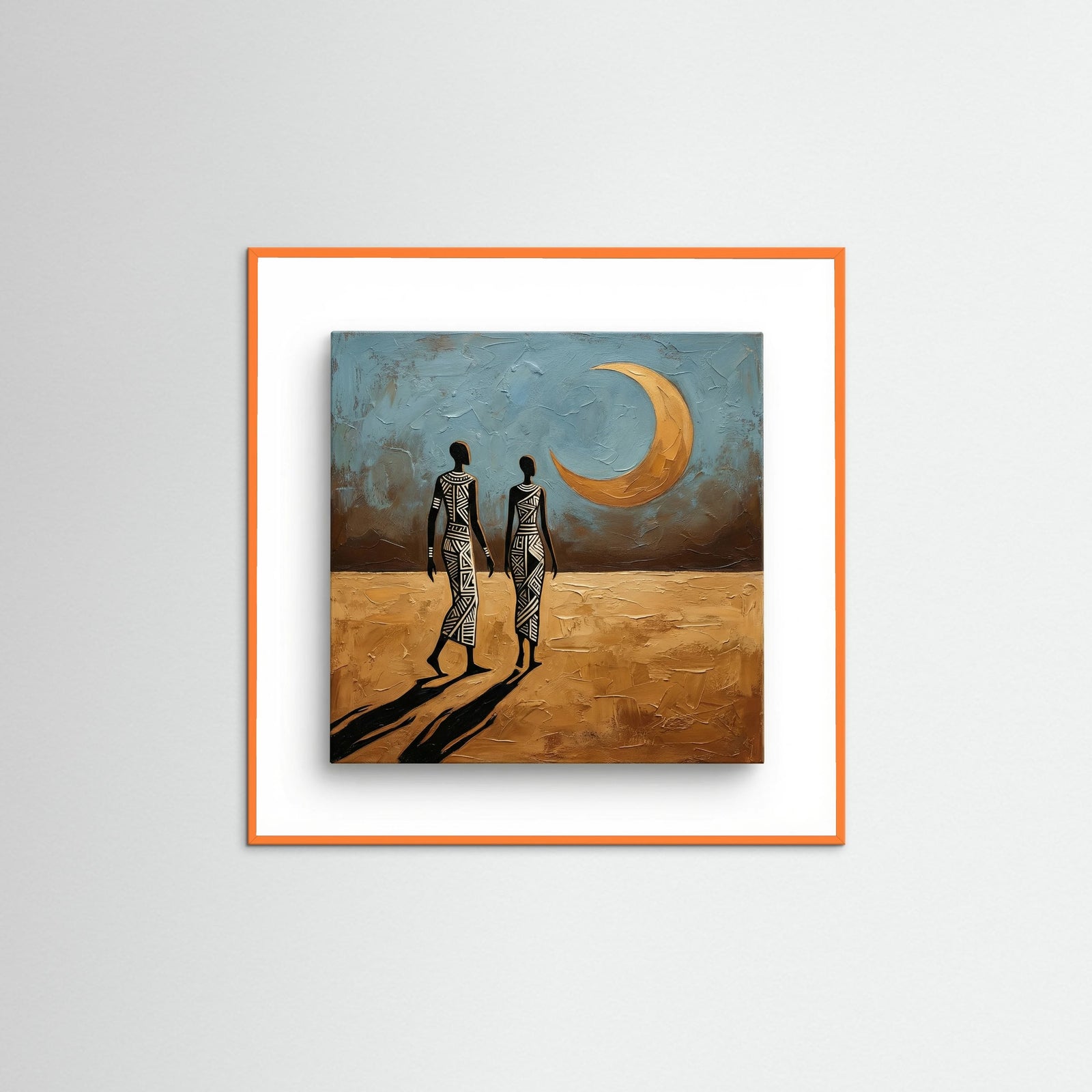 Orange Wood Square Distant Horizon