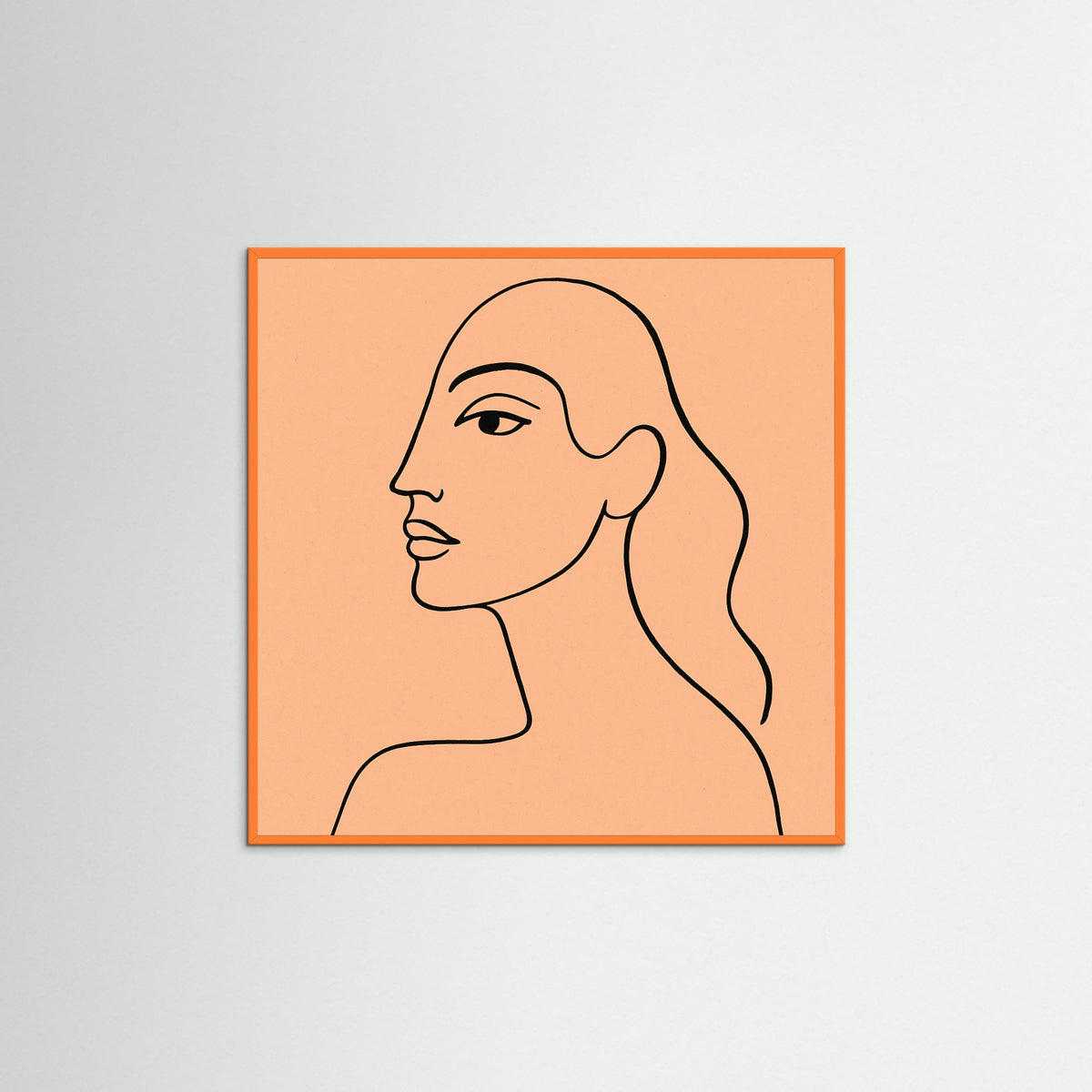 Orange Wood Square Elegant Silhouette
