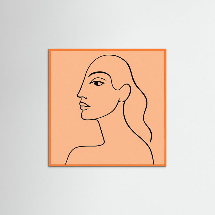 Orange Wood Square Elegant Silhouette