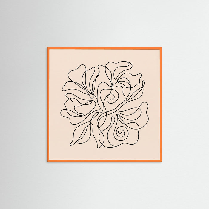 Orange Wood Square Flowing Contour
