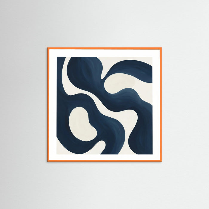 Orange Wood Square Fluid Abstraction