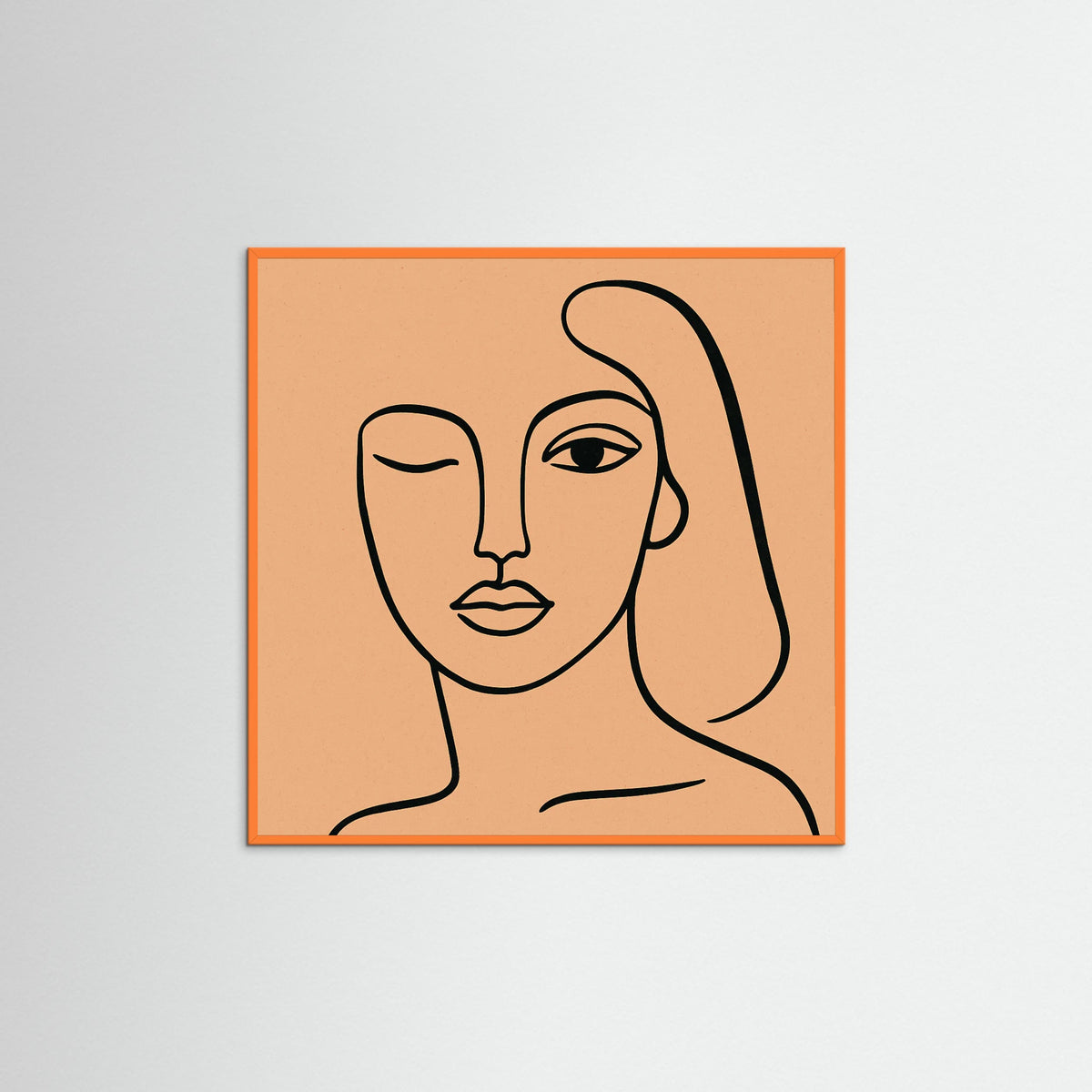 Orange Wood Square Fluid Face