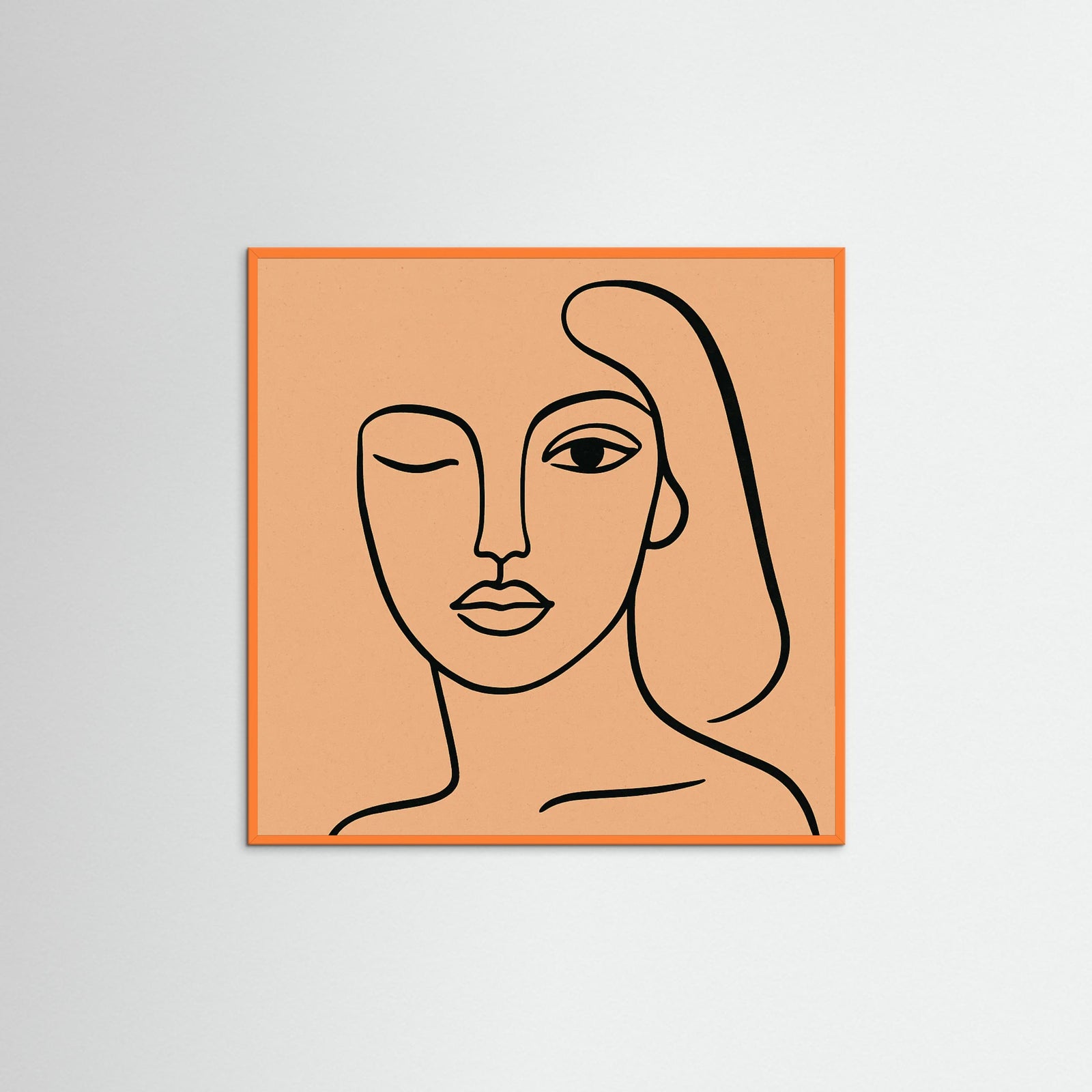 Orange Wood Square Fluid Face