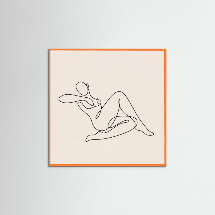 Orange Wood Square Fluid Lines