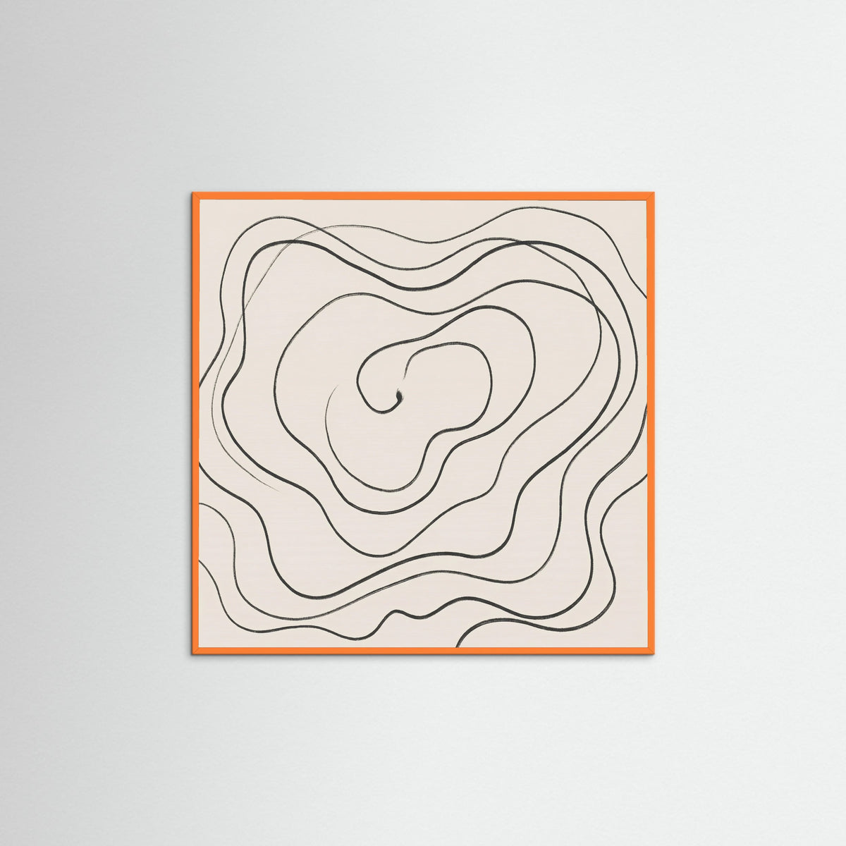 Orange Wood Square Fluid Traces