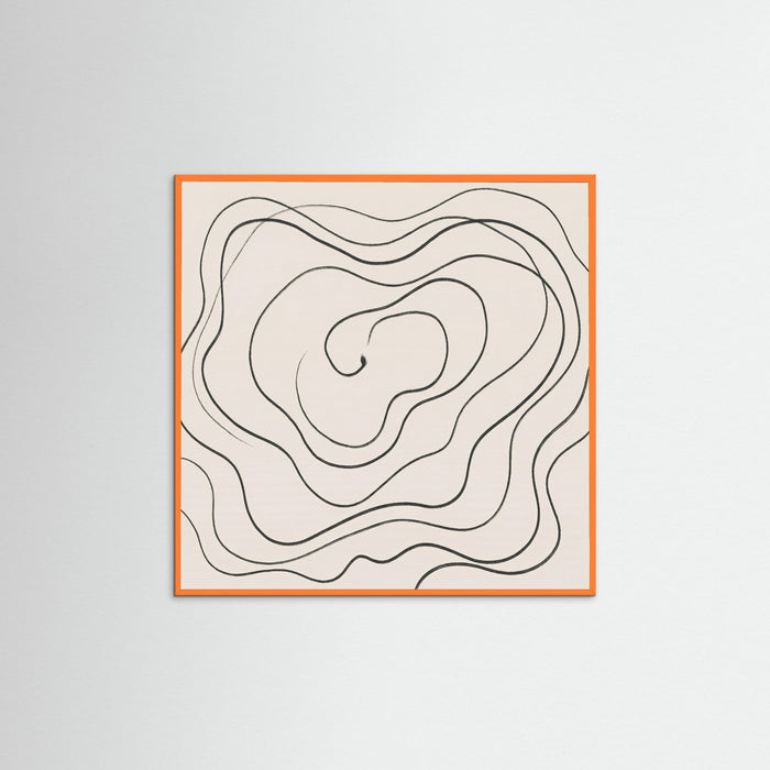 Orange Wood Square Fluid Traces