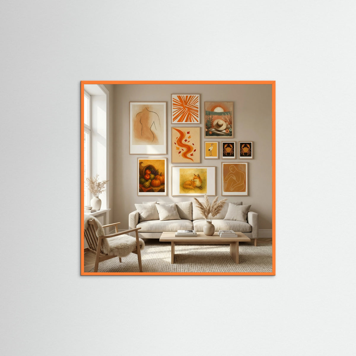 Orange Wood Square Fox Reverie