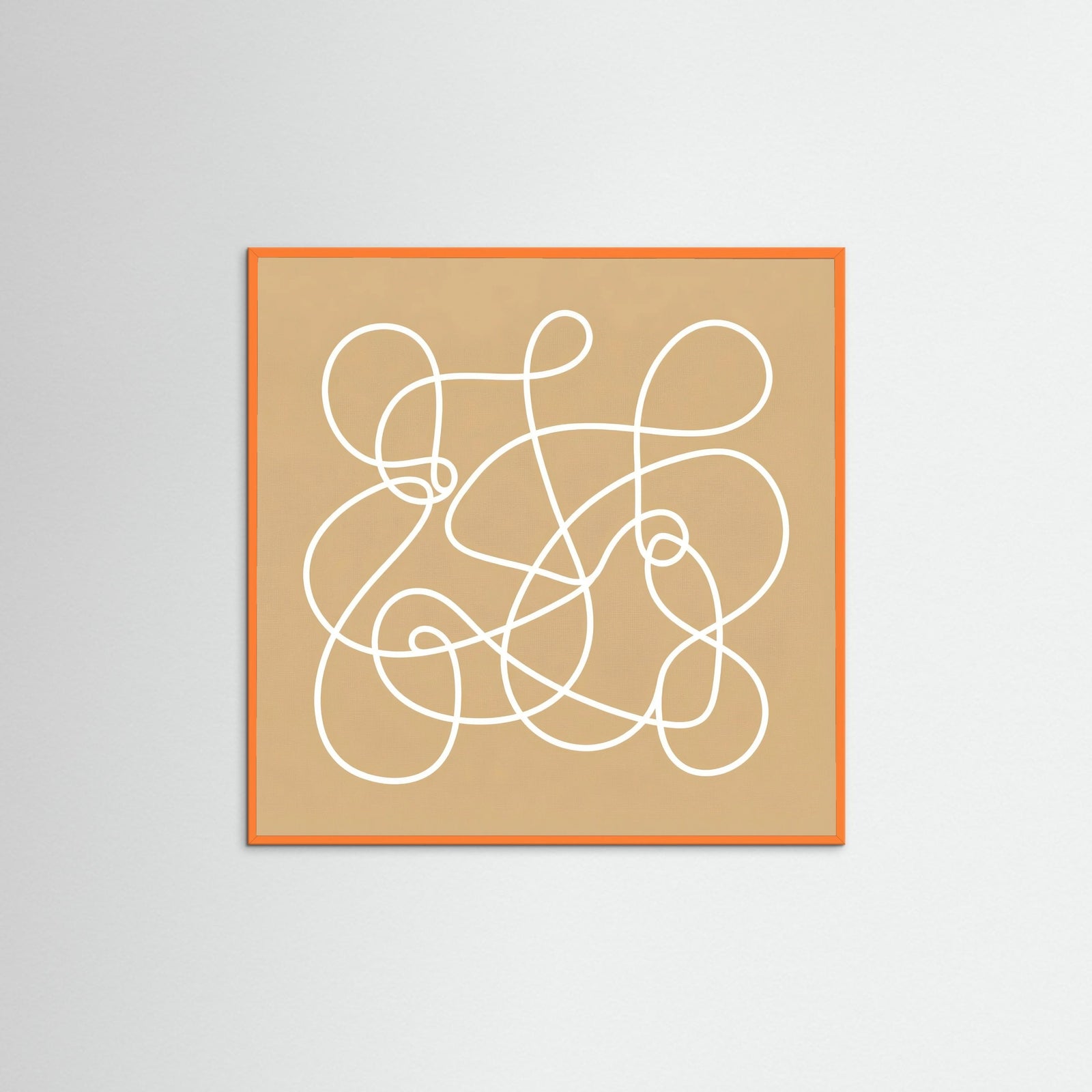 Orange Wood Square Golden Glyphs