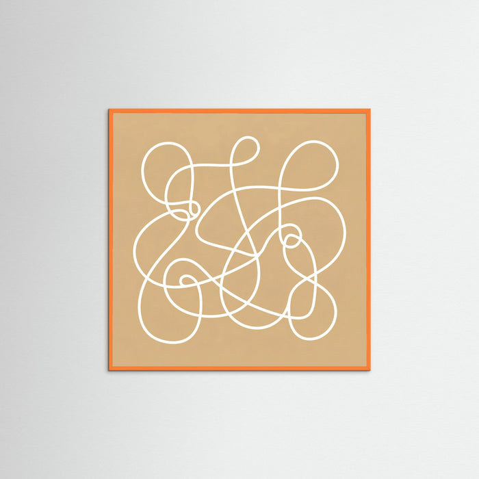 Orange Wood Square Golden Glyphs