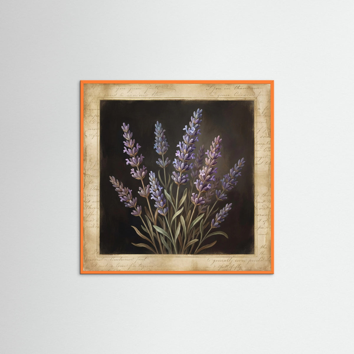 Orange Wood Square Golden Rose Script