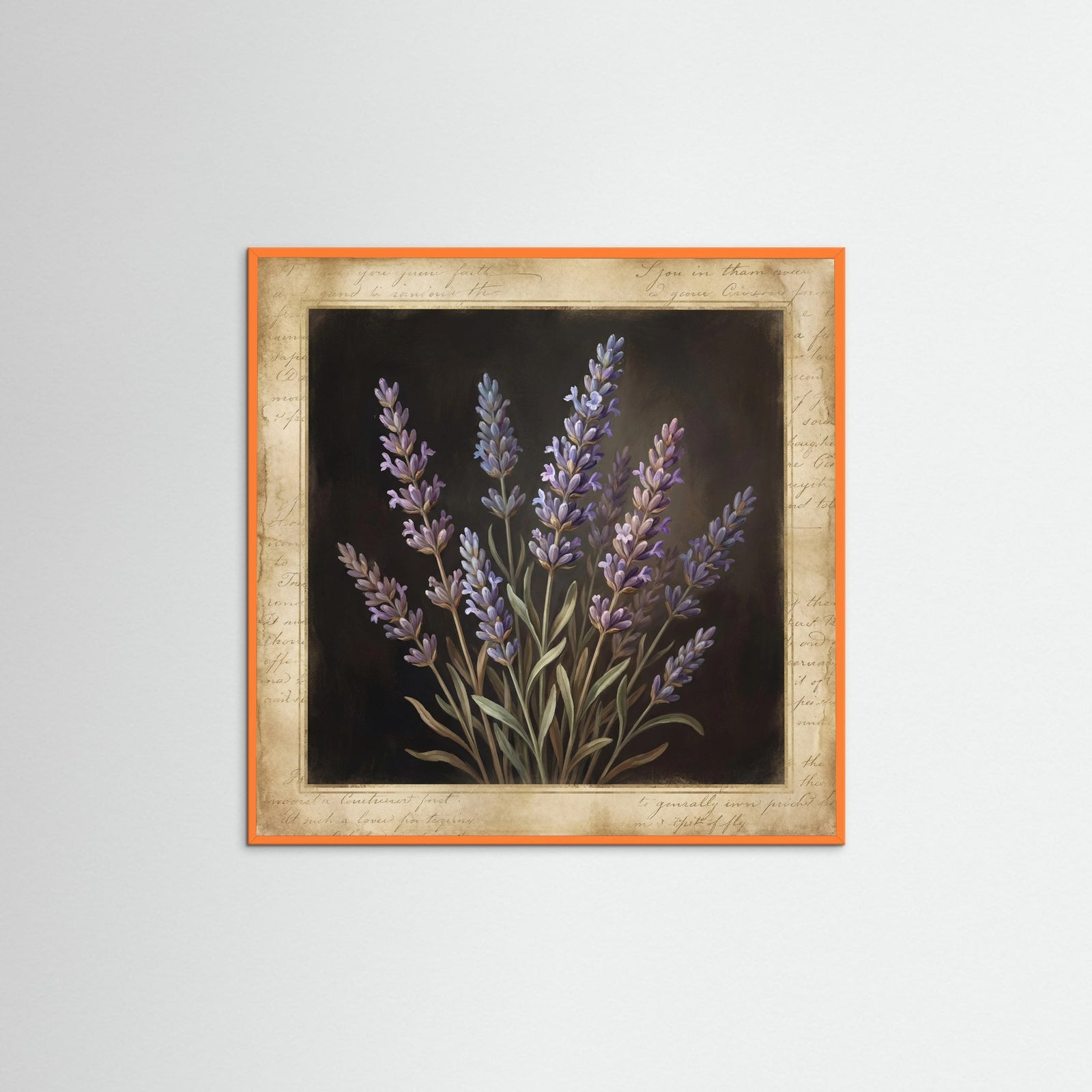 Orange Wood Square Golden Rose Script