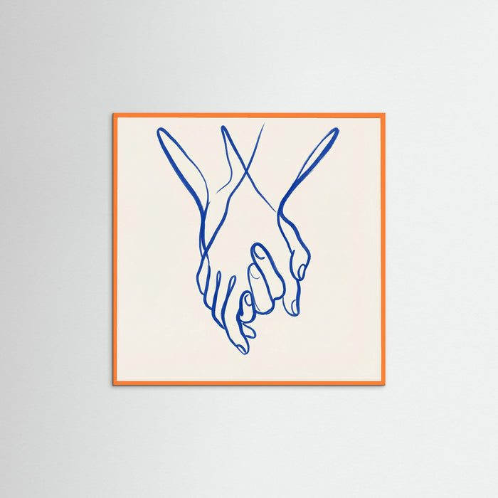Orange Wood Square Intertwined Gaze Blue