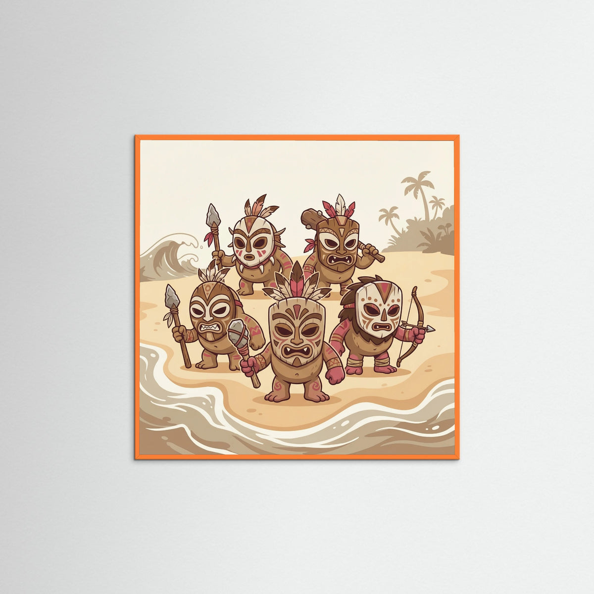 Orange Wood Square Kotu Island Warrior