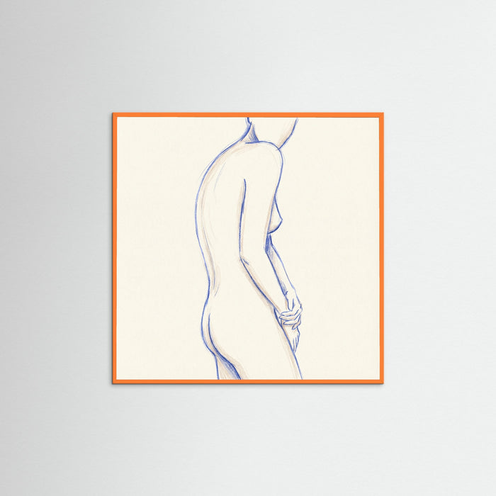 Orange Wood Square Linear Portrait