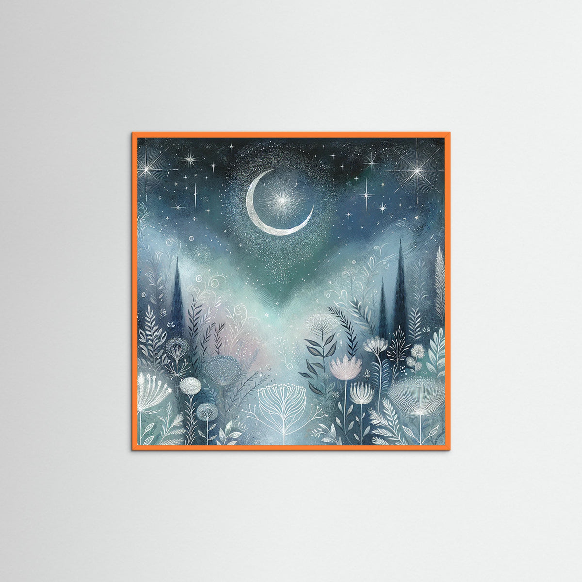 Orange Wood Square Lunar Garden
