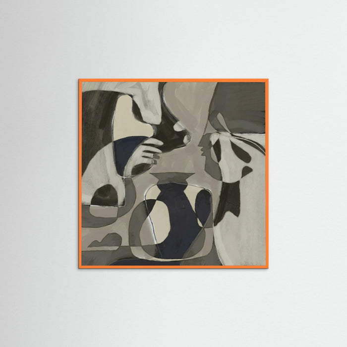 Orange Wood Square Muted Organic Forms