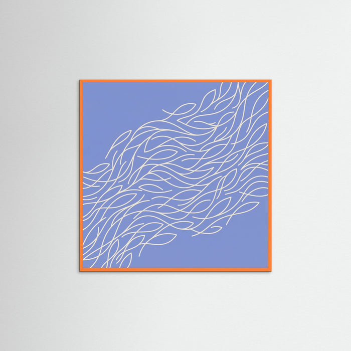 Orange Wood Square Ocean Fan