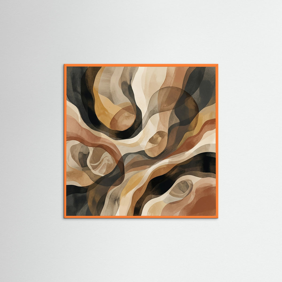 Orange Wood Square Organic Flow