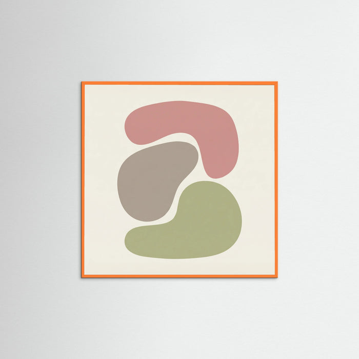 Orange Wood Square Organic Forms Calm