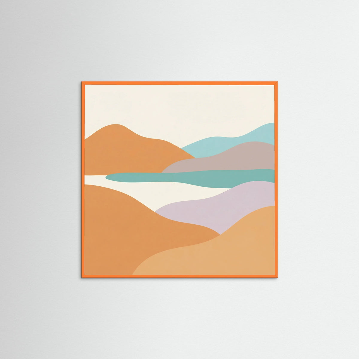 Orange Wood Square Organic Forms