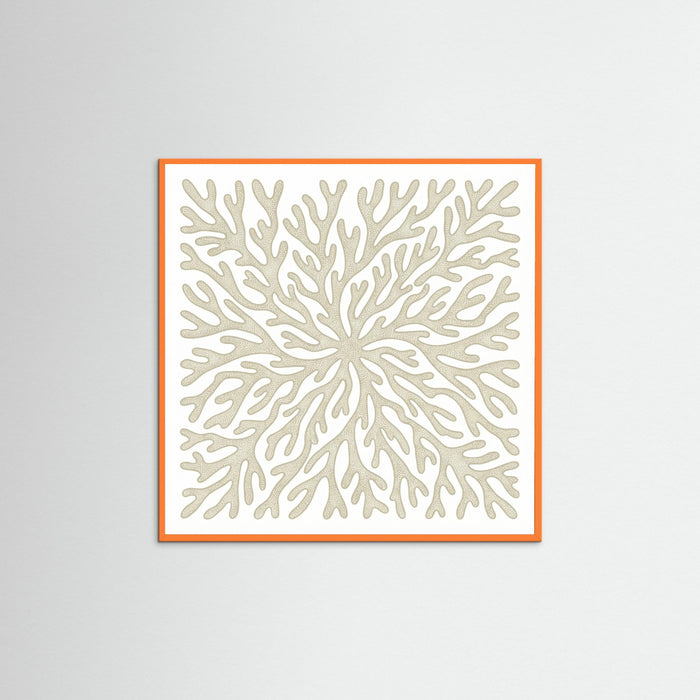 Orange Wood Square Organic Swirls