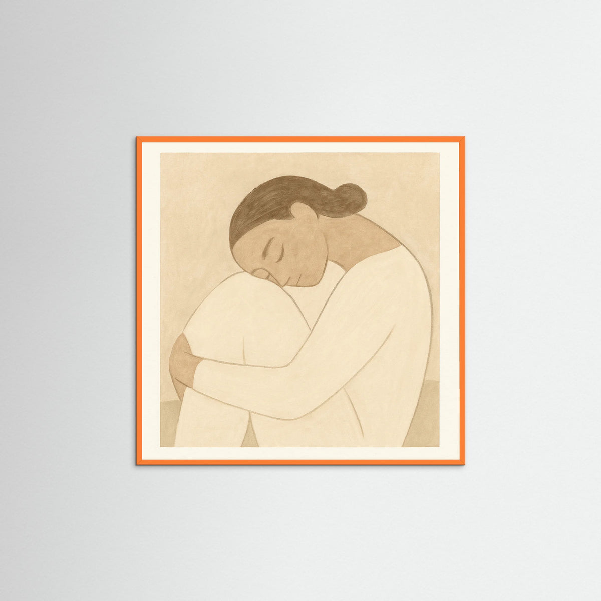 Orange Wood Square Pale Thought