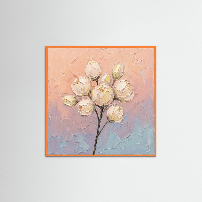 Orange Wood Square Pastel Bloom Serenity