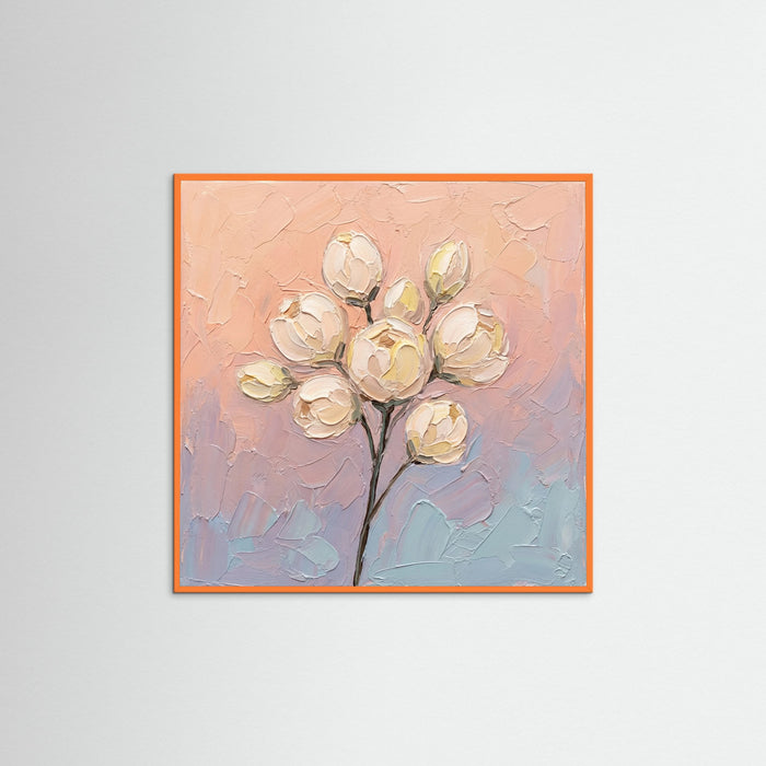 Orange Wood Square Pastel Bloom Serenity