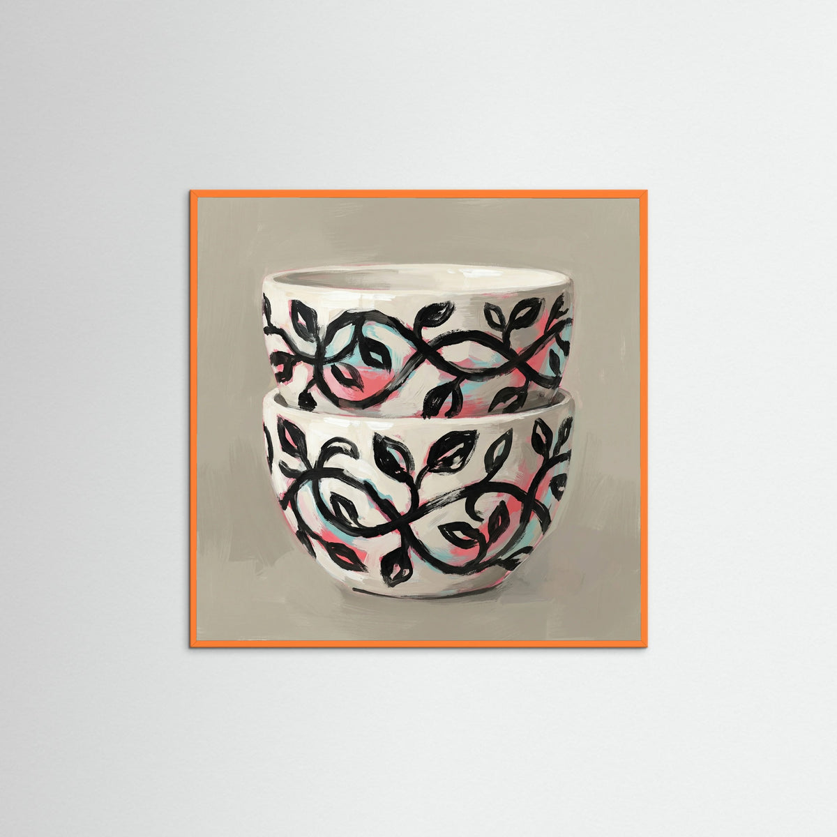 Orange Wood Square Patterned Vessel Bloom