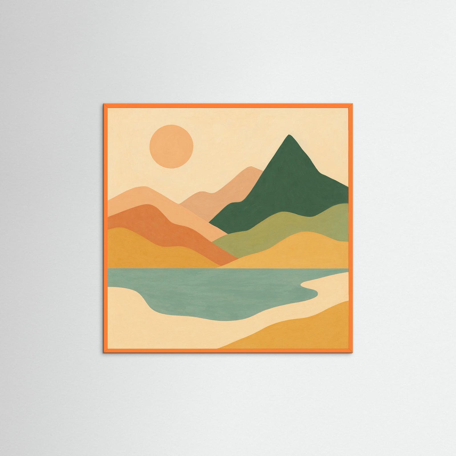 Orange Wood Square Petal Harmony